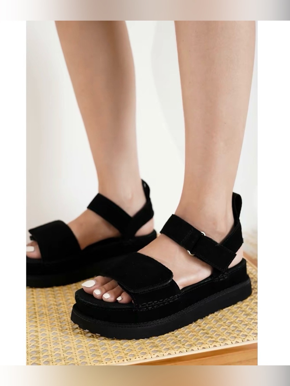 Project Cloud Women’s Black Platform Sandals with Adjustable Straps Sz 7